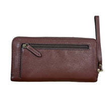 Load image into Gallery viewer, Fossil Zip Around Leather Wallet Wristlet Brown