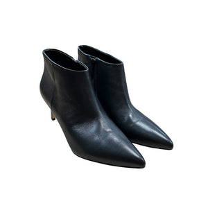 Veronica Beard Leather Ankle Boots Heel Black - Size 9