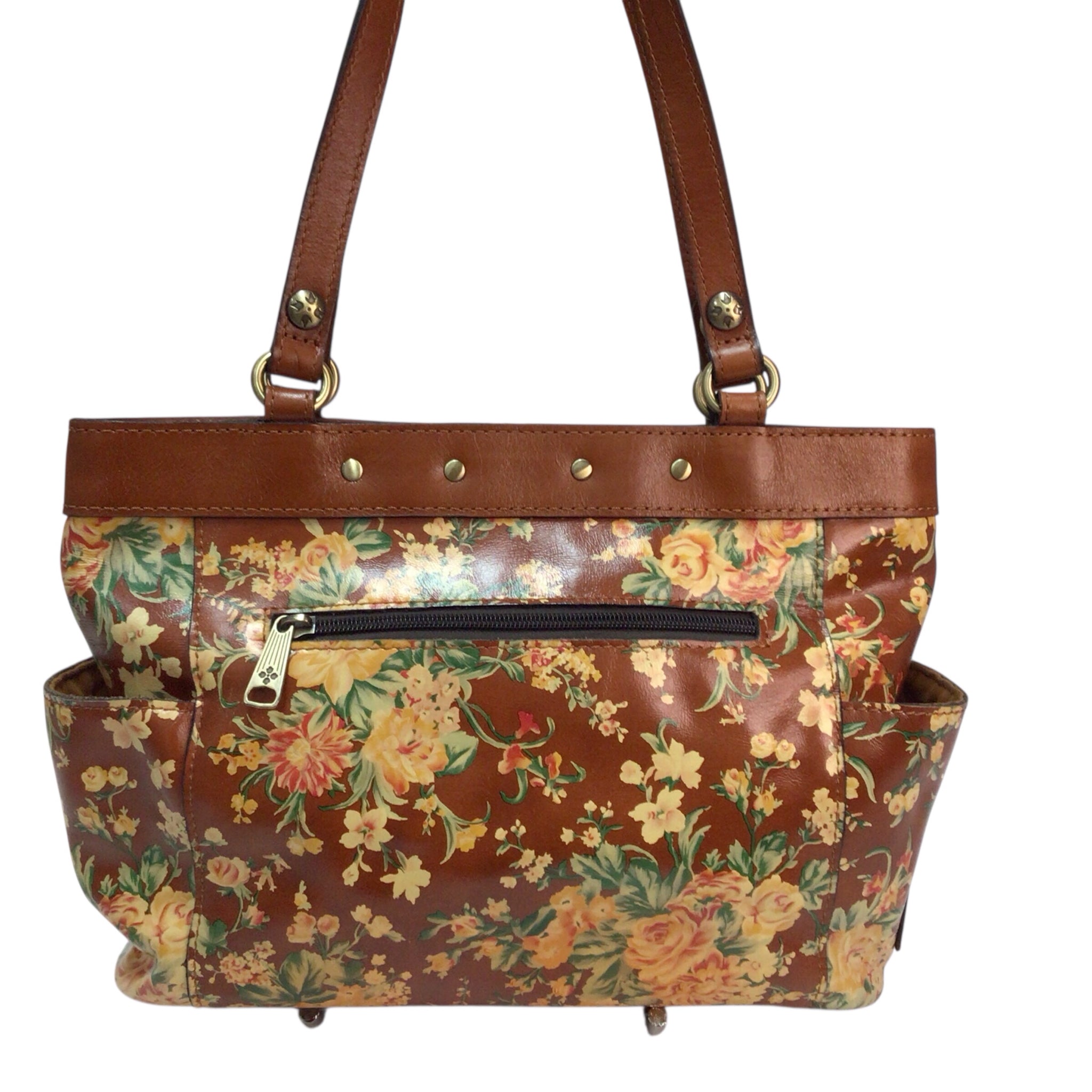 Patricia Nash Vintage Botanical Floral Rayleigh Leather Shoulder Bag