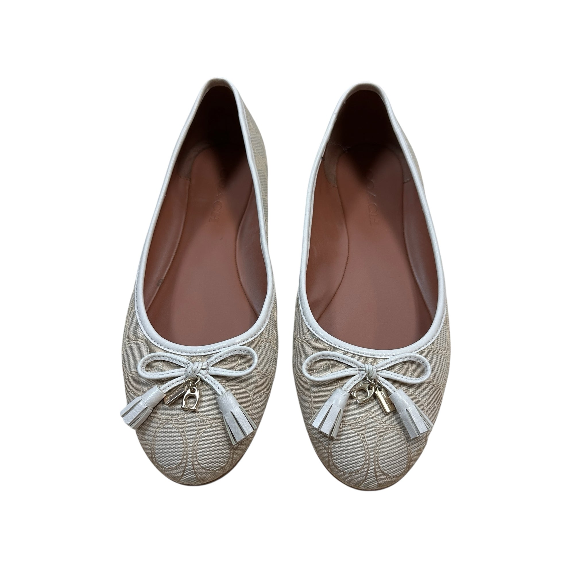 Coach Signature Benni Flat Ballet Shoes Tan  Size 9.5