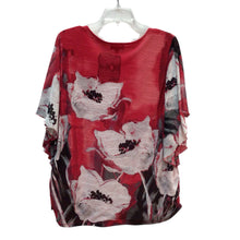 Load image into Gallery viewer, JM Collection Red Floral Short Sleeve Top Size 2X
