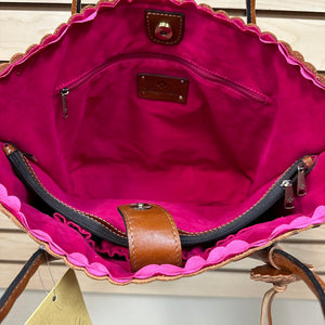 Patricia Nash Adeline Tote Burnished Cutout Tooled Leather Handbag