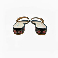 Load image into Gallery viewer, Betsey Johnson Sunny Black Pink Floral Slip on Sandals - Size 8