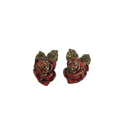 Heidi Daus Rose Elegance Crystal Floral Button Earrings
