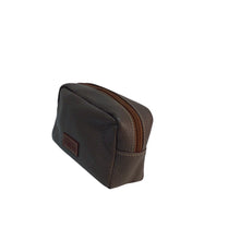 Load image into Gallery viewer, Dooney &amp; Bourke Gray Pebbled Leather Cosmetic Bag