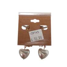 Load image into Gallery viewer, Gold Hoop/White Heart Earrings
