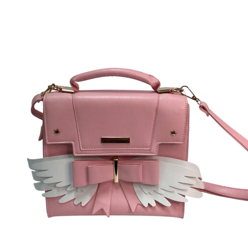 Medium Pink White Fashion Satchel & Crossbody Bag