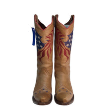Load image into Gallery viewer, Circle G Women&#39;s American Flag Eagle Western Boots Size 7.5 M Tan