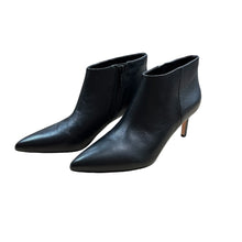 Load image into Gallery viewer, Veronica Beard Leather Ankle Boots Heel Black - Size 9