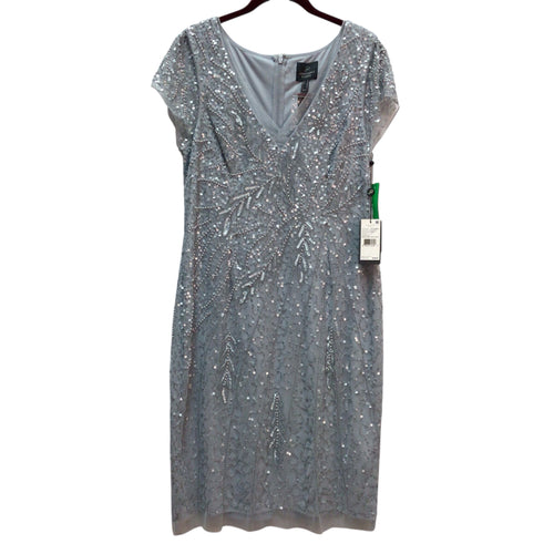 Adrianna Papell Short Sleeve Blue  Dress Size 14 NWT