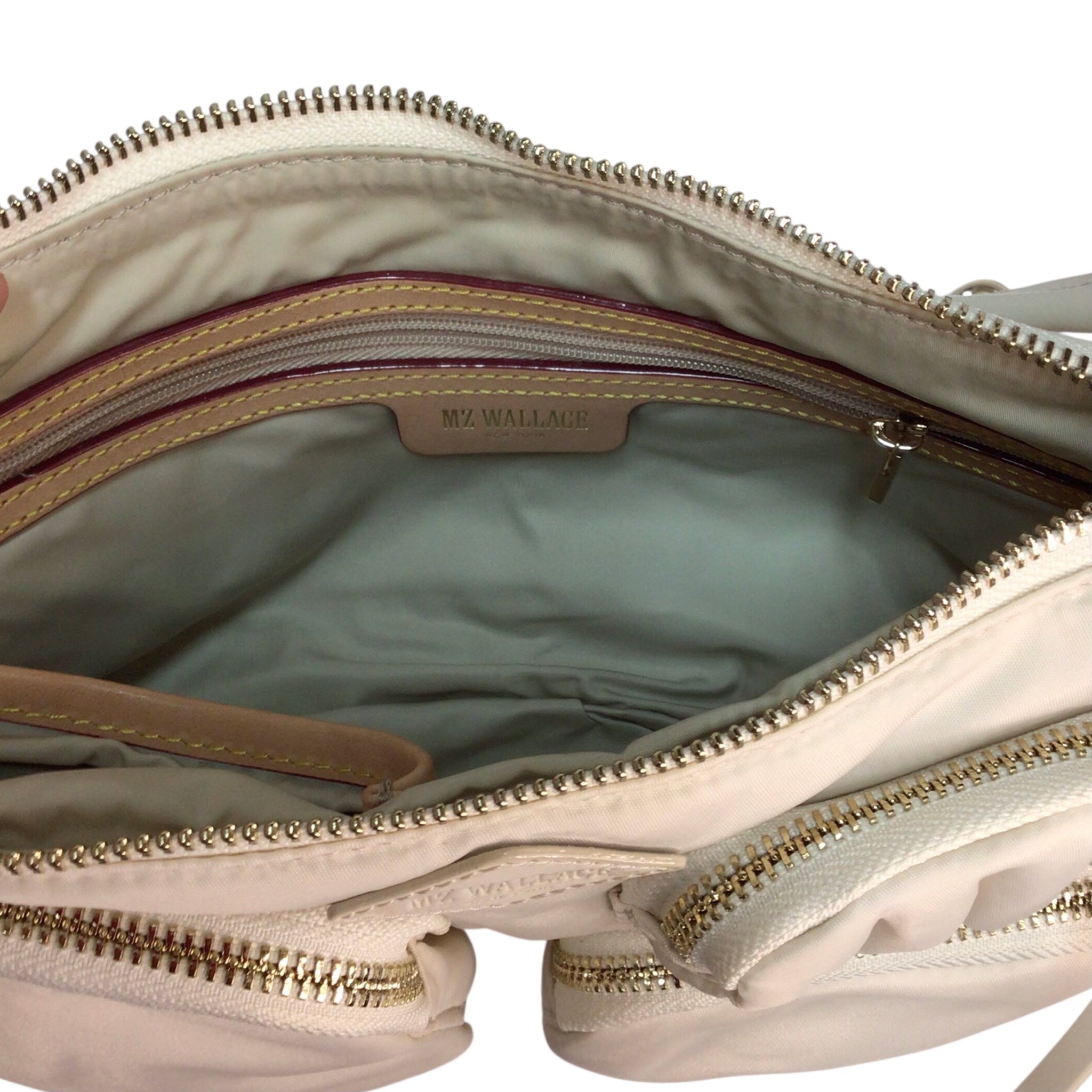 MZ Wallace Small Crossbody Satchel Cream