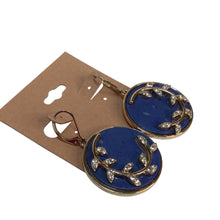 Load image into Gallery viewer, Blue And Gold Circle Earrings