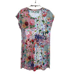 Johnny Was Cap Sleeve Round Neck Floral Dress - Size Small