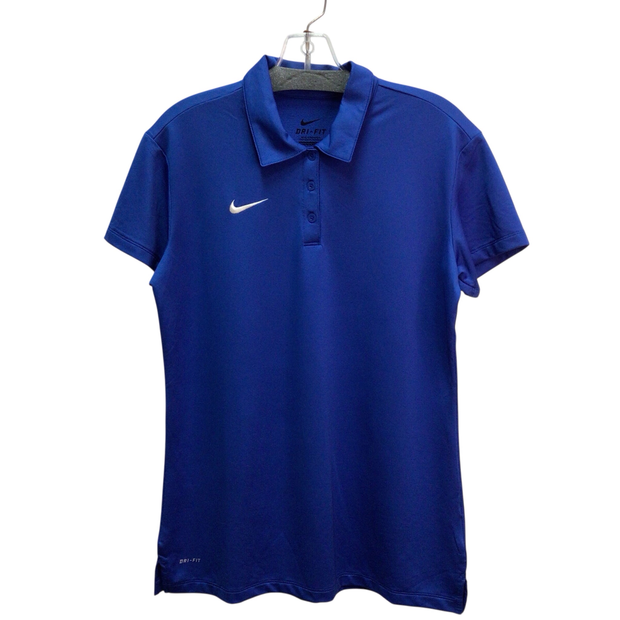 Nike Blue Short Sleeve Collared Athletic Top Size L