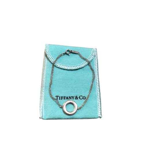 Tiffany & Co Sterling Silver 1837 Circle Double Chain Bracelet in Pouch
