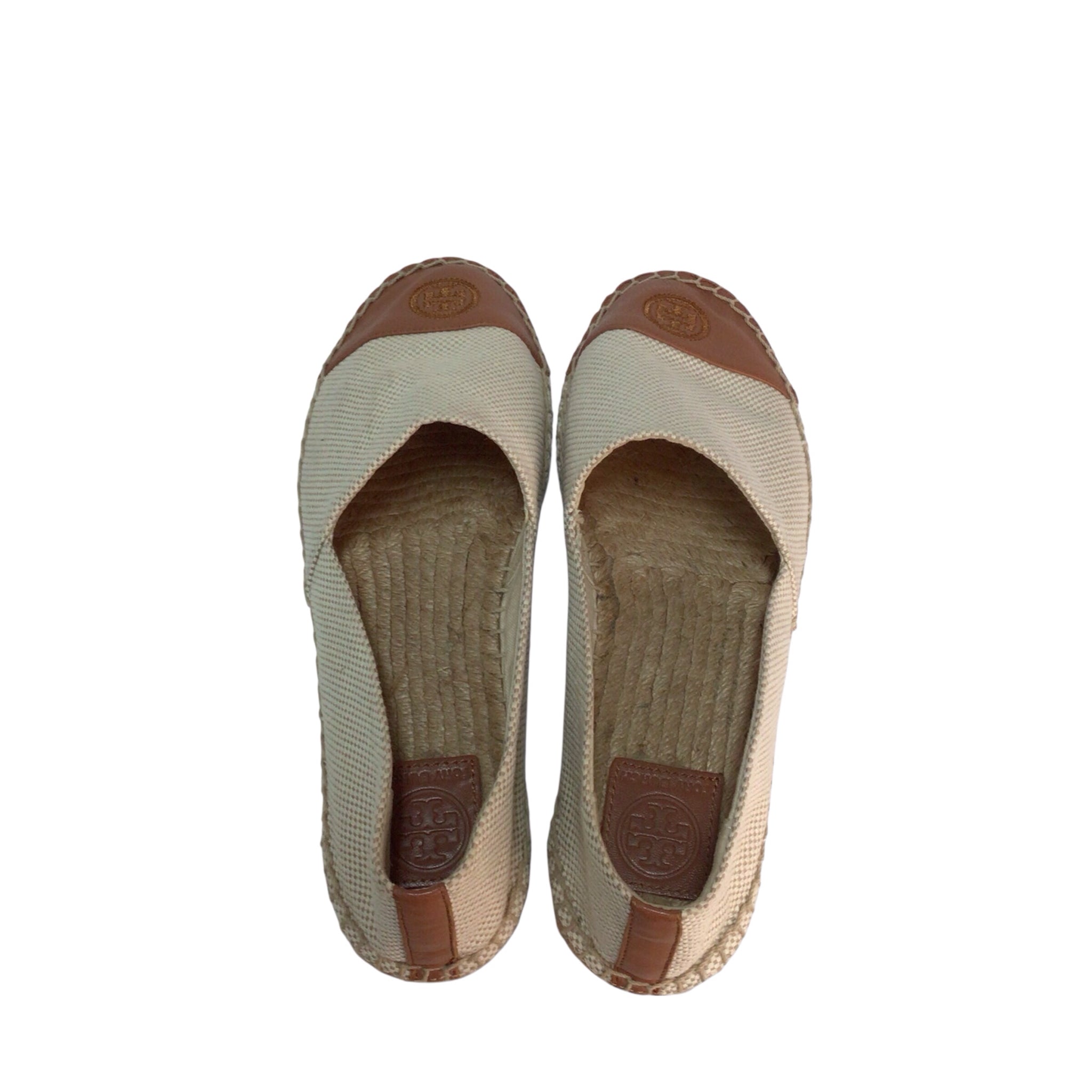 Tory Burch Color Block Flat Espadrille Tan Size 8.5