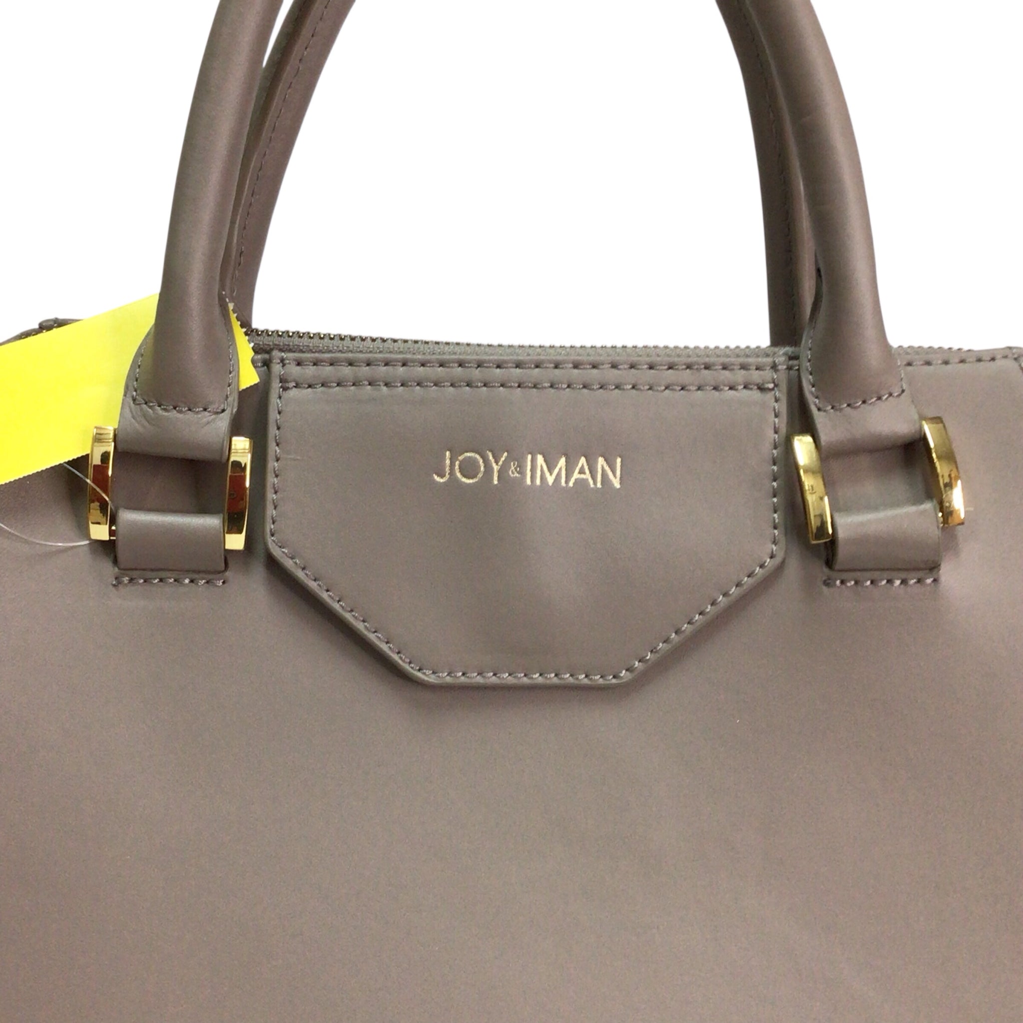 Joy Iman Grey Taupe Crossbody Satchel