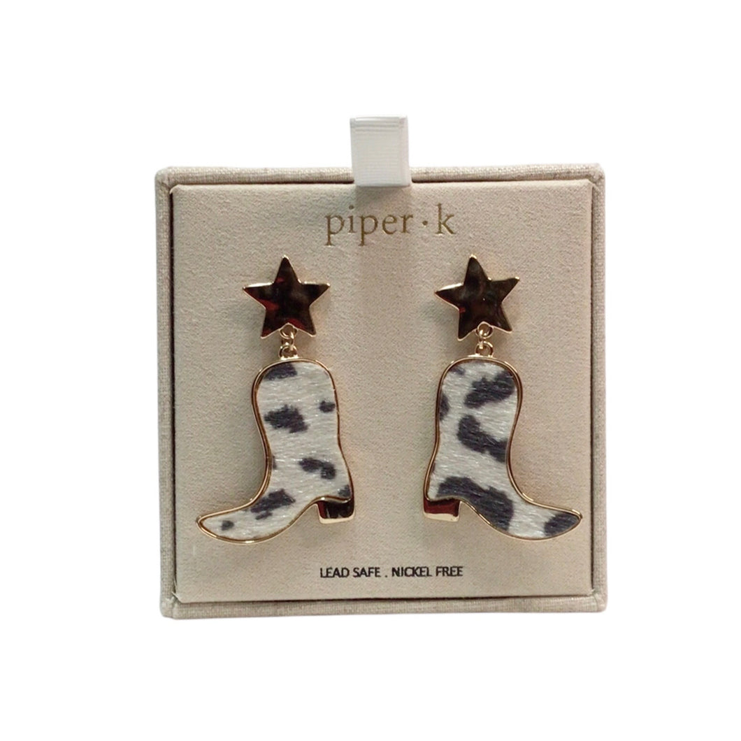 Piper K Post Cowboy Boot Earrings 2
