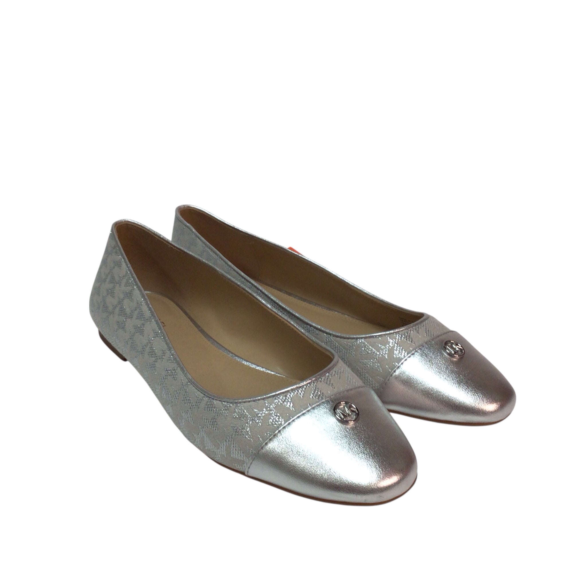 Michael Kors Signature Silver Flats Size 8.5