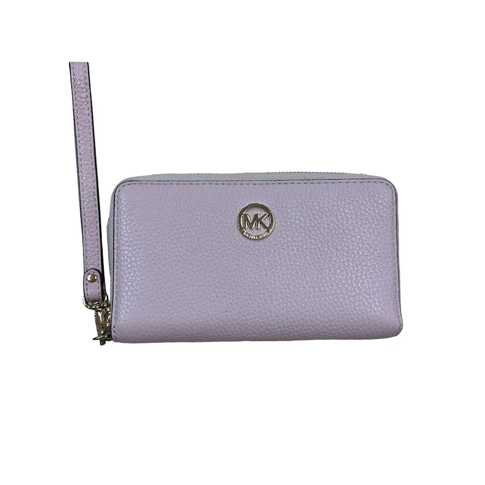 Michael Kors Pebbled Leather Wristlet Wallet Pink