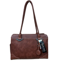 Load image into Gallery viewer, Bueno Collection &quot;Mixed Media&quot; Brown Shoulder Bag