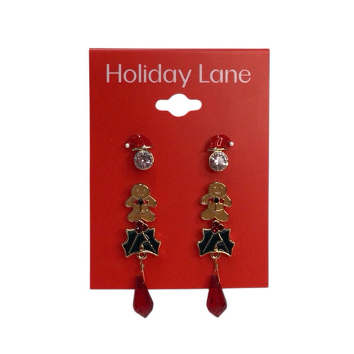 Holiday Lane Christmas Post Earrings Set