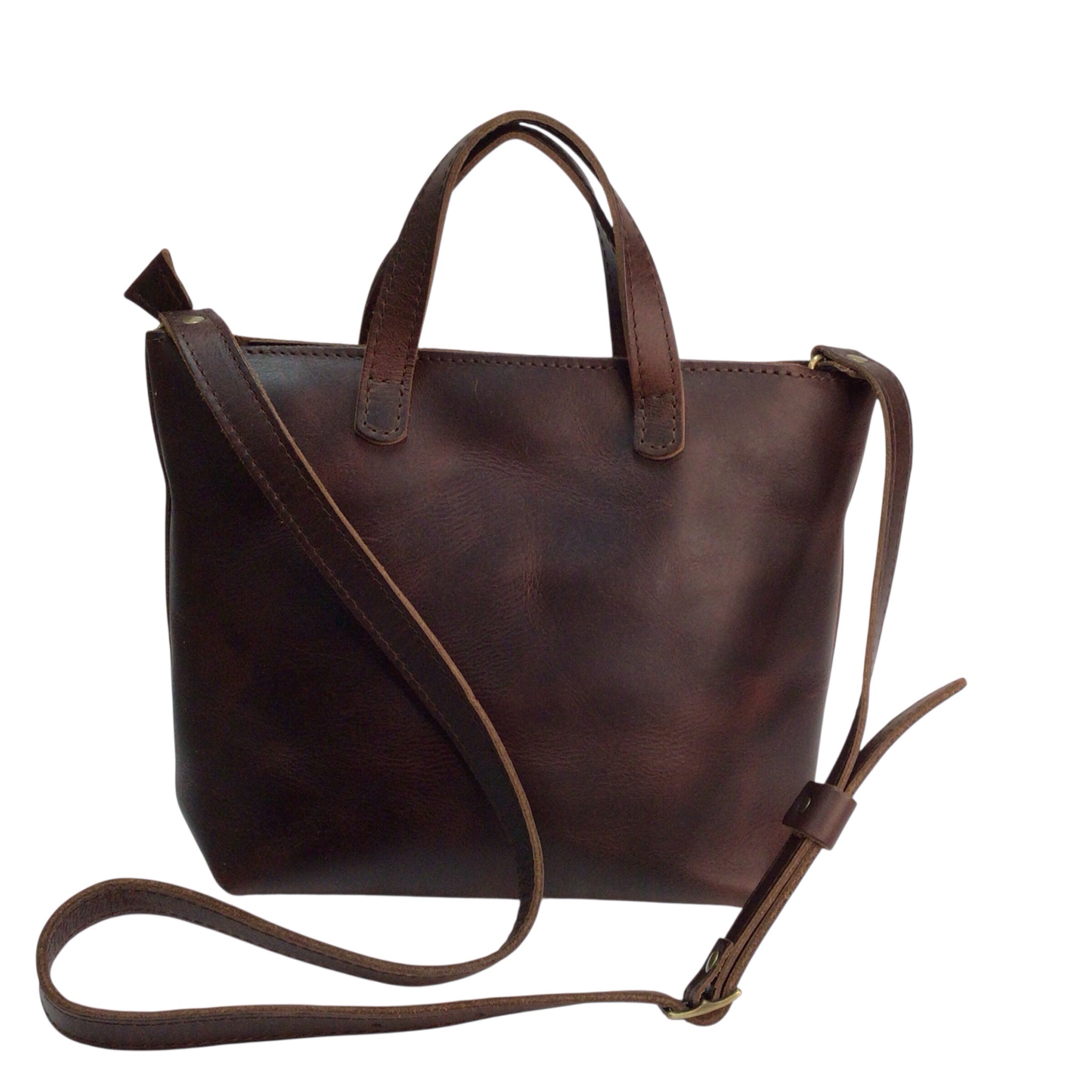 Portland Leather Brown Crossbody Satchel Handbag