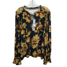 Load image into Gallery viewer, Cupio Green And Yellow Flowers Long Sleeve Top Size XL NWT