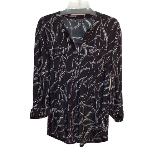 Ava & Grace Black and White Long Sleeve Top Size L