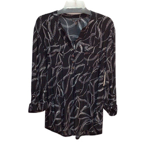 Ava & Grace Black and White Long Sleeve Top Size L