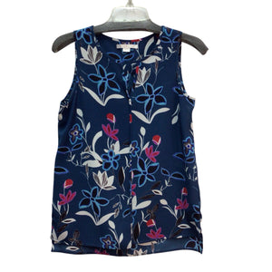 C&E Blue Floral Sleeveless Top Size XS