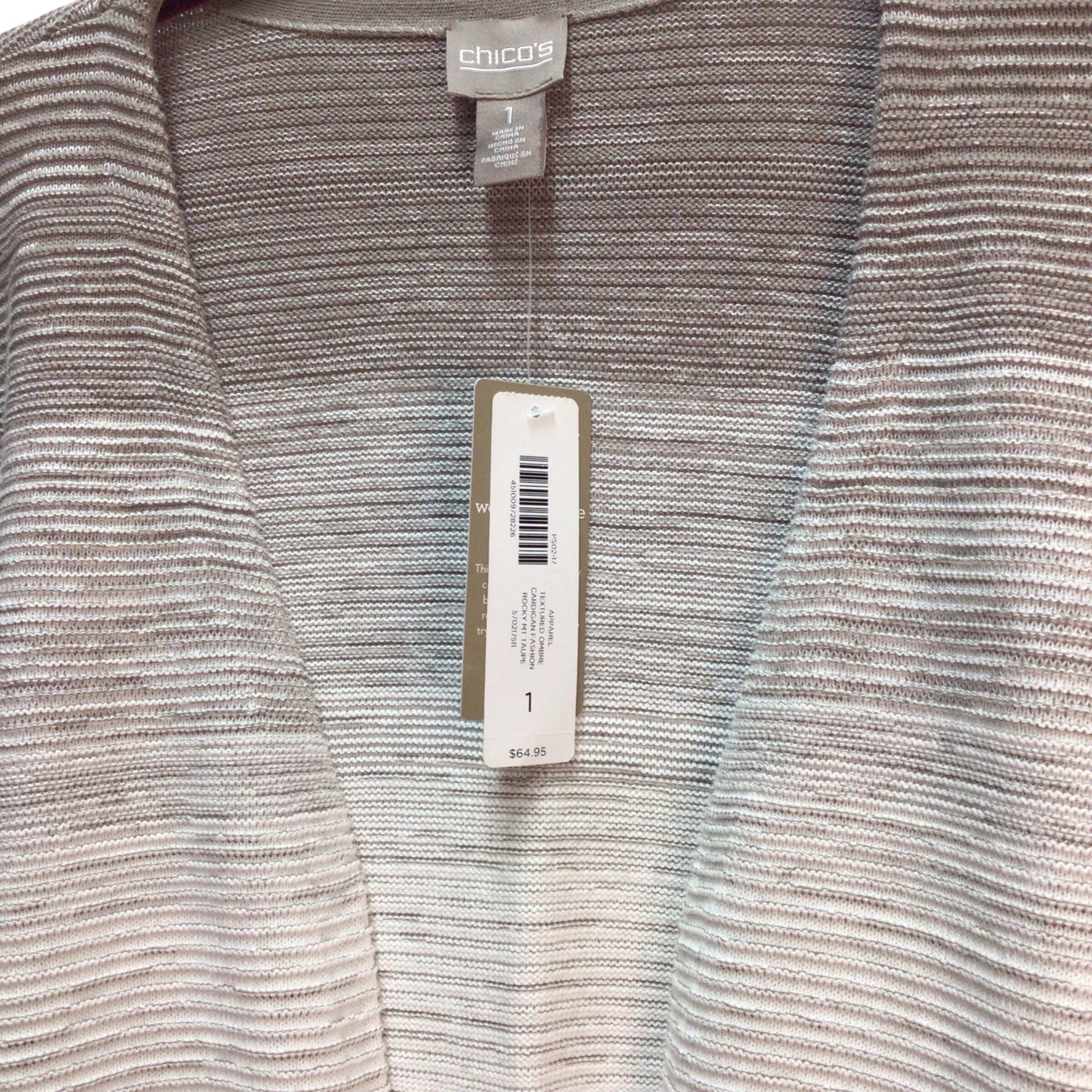 Chicos Long Sleeve Cardigan Size M NWT