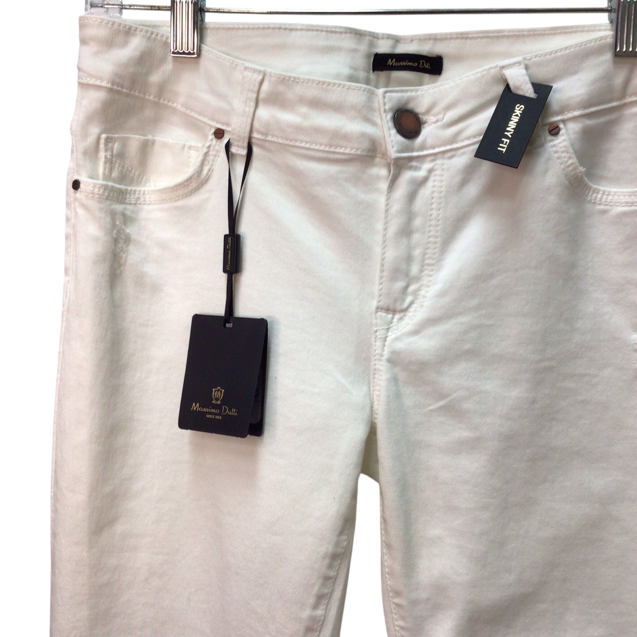 Massimo Dutti Skinny Fit White Jeans Size 8
