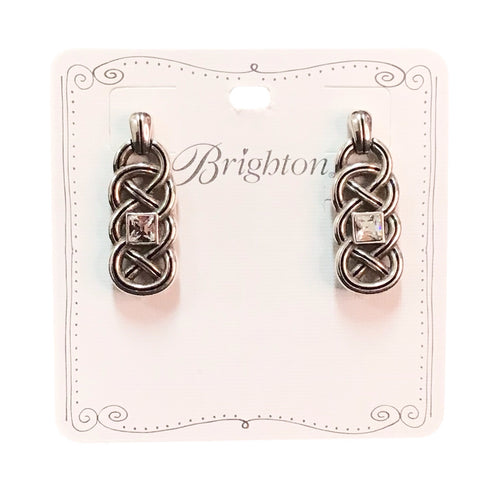 Brighton Interlok Lustre Post Style Silver Plated Dangle Earrings JA7601