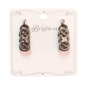 Brighton Interlok Lustre Post Style Silver Plated Dangle Earrings JA7601