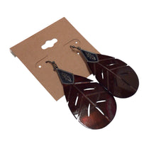 Load image into Gallery viewer, Brown Leaf Dangling Earrings