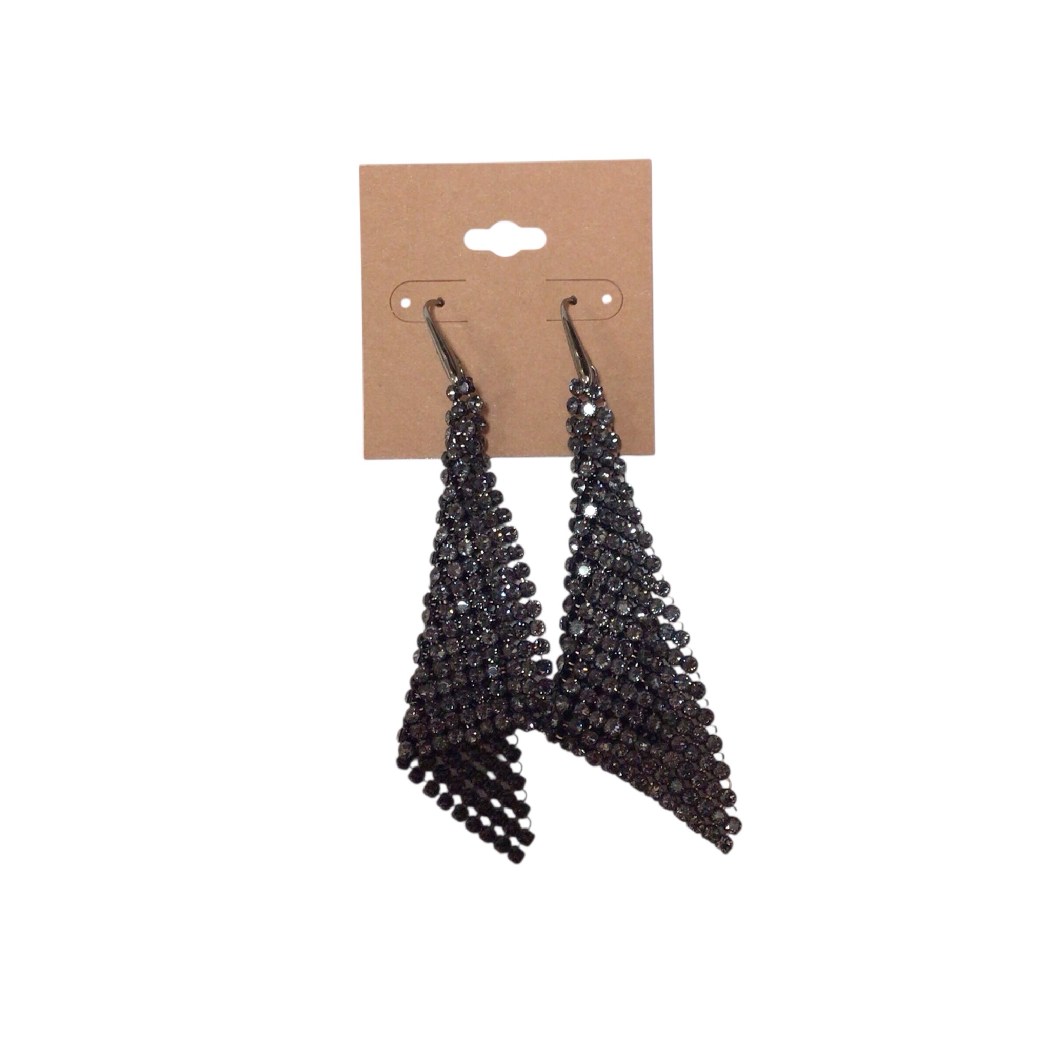 Dark Gray Cubic Zirconia Dangle Earrings