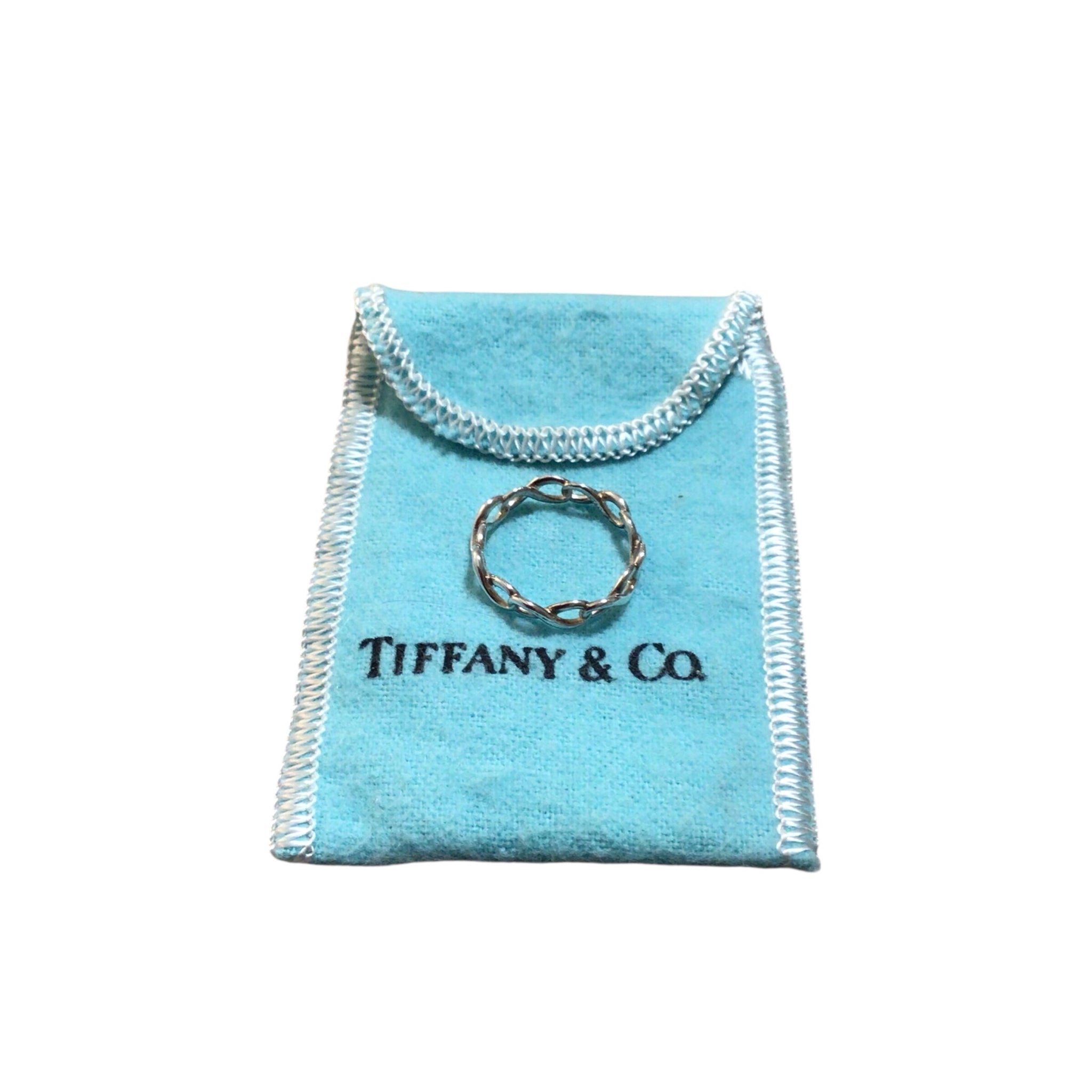 Tiffany & Co Sterling Silver Endless Infinity Narrow Band Ring Size 5