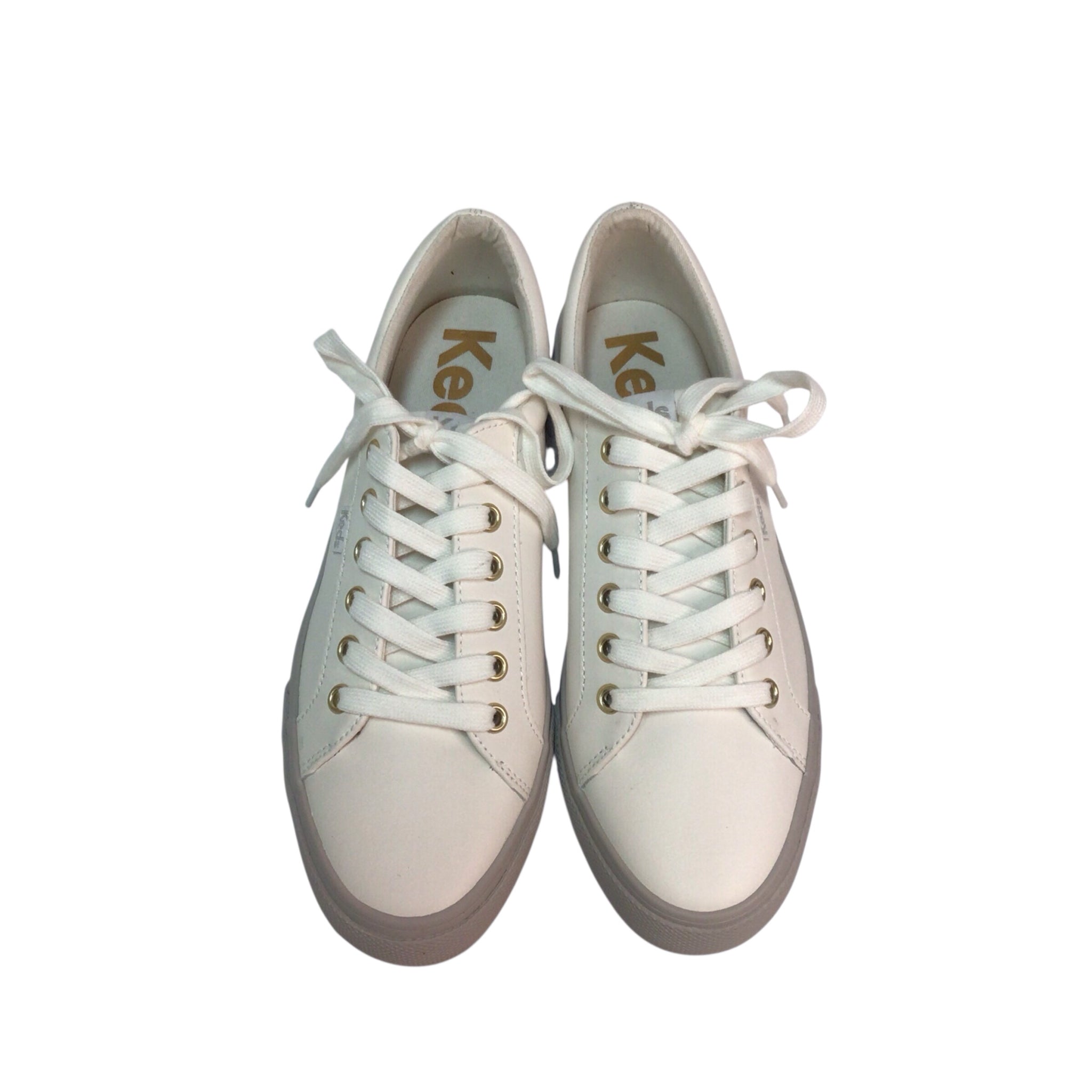 Keds Kick Lea White Leather Sport Sneakers Size 8.5