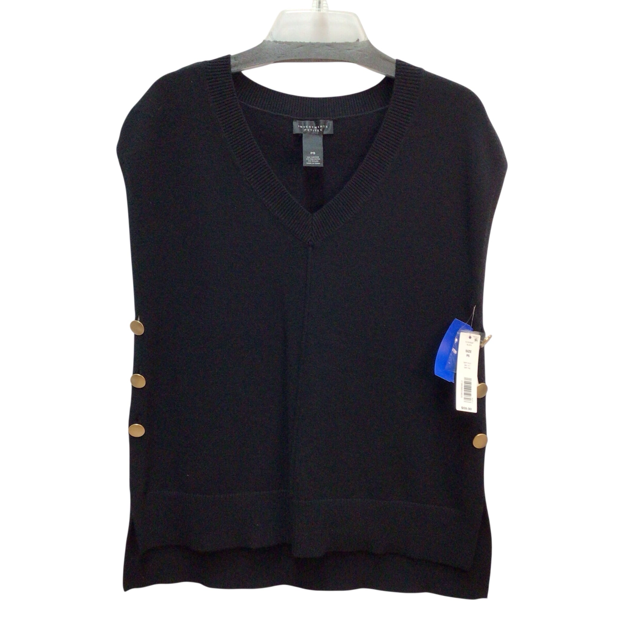 Investments Petites Sleeveless Top Size PS NWT