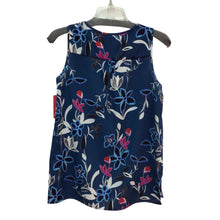Load image into Gallery viewer, C&amp;E Blue Floral Sleeveless Top Size XS