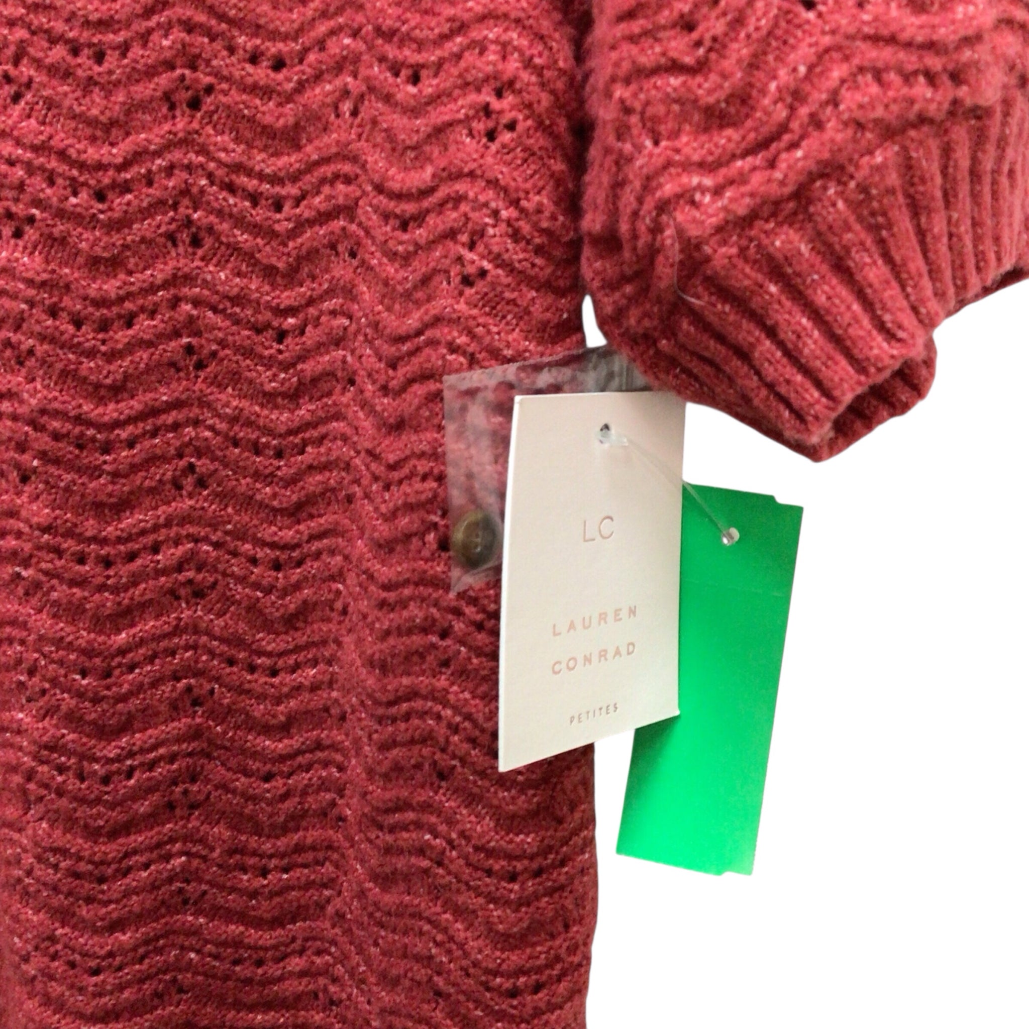 Lauren Conrad Red Short Sleeve Button Up Cardigan Size PM NWT