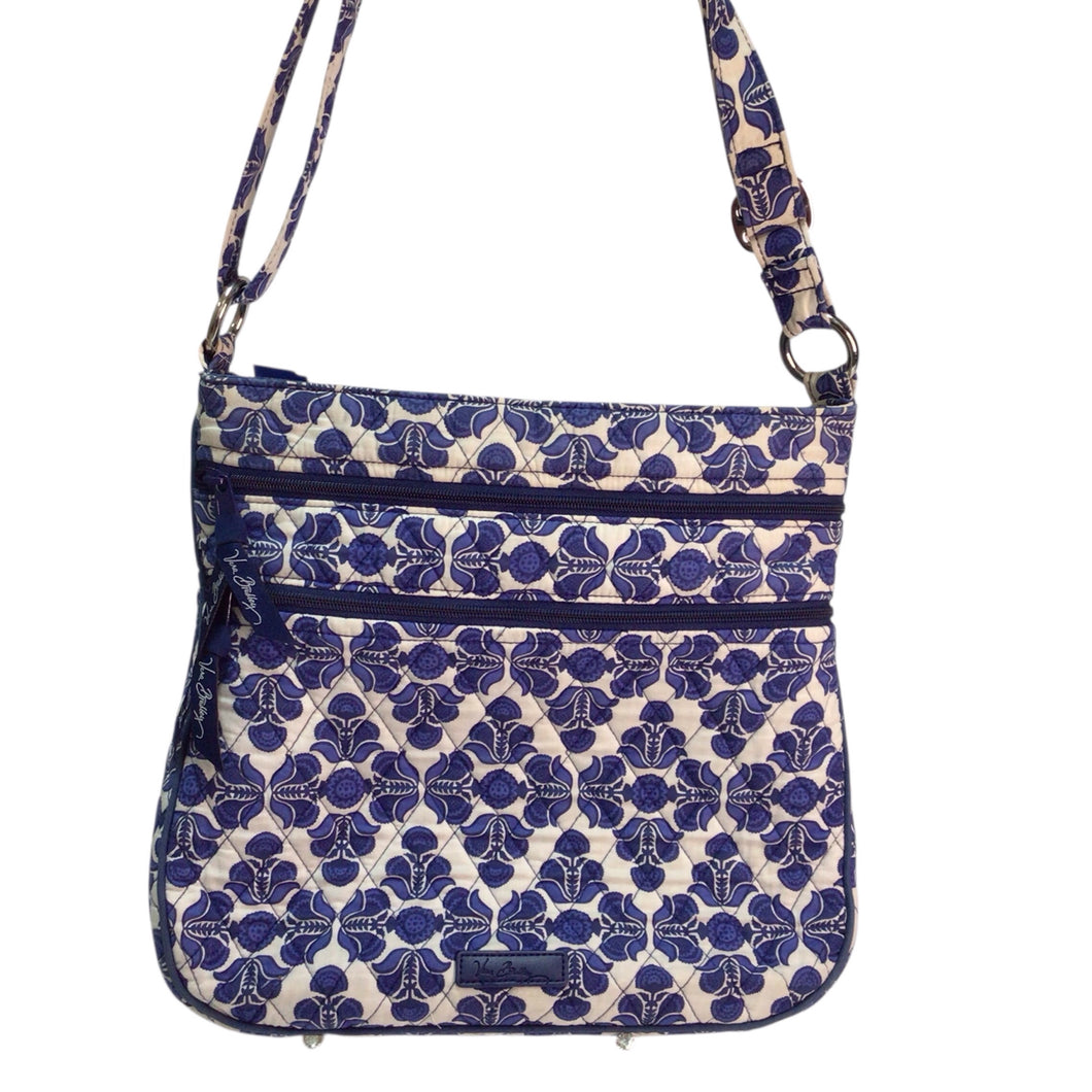Vera Bradley Large Blue White Crossbody Shoulder Bag