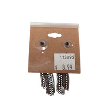 Load image into Gallery viewer, Long Black White Post Earrings