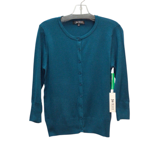 Ye Mak Teal Long Sleeve Button Up Cardigan Size L NWT