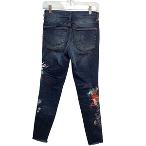 Free People Appliqued Skinny Jeans Size 25 Waist (Size 2)