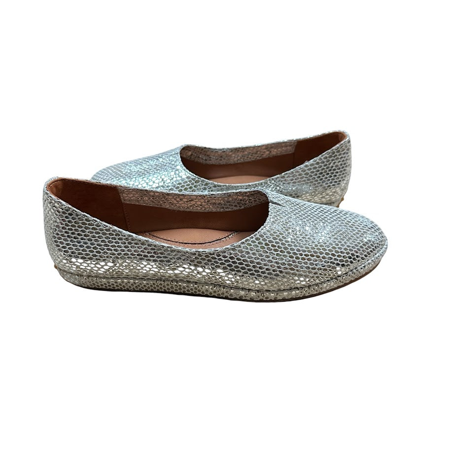 L'AmourDesPieds Xavar Leather Flats Shimmery Silver - Size 7.5