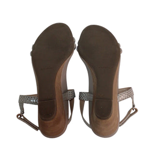 Vionic Emmy Women's Silver Backstrap Wedge Sandal Size 7.5
