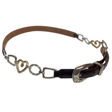 Load image into Gallery viewer, Brighton Black Leather and Chain Belt 34 Waist