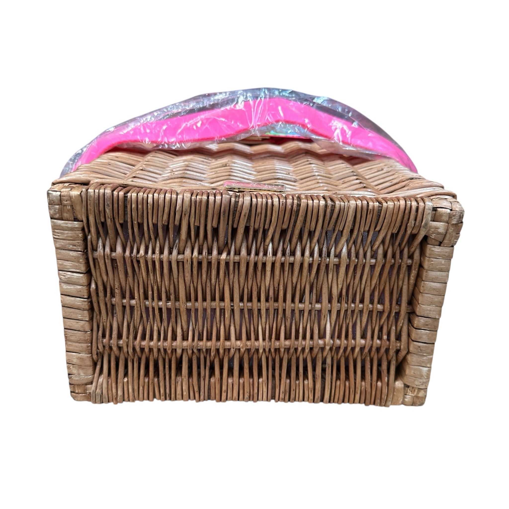 Lilly Pulitzer "Cheek to Cheek" Wicker Wine Basket